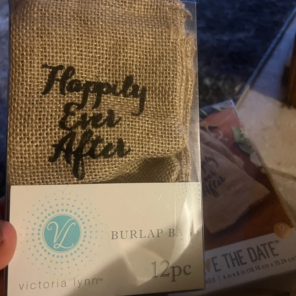 Happily Ever After Burlap Wedding Favor Bags